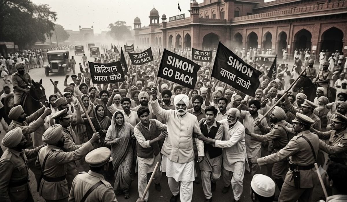 1928 में लाला लाजपत राय के नेतृत्व में simon commssion का विरोध और Simon Go Back के नारे